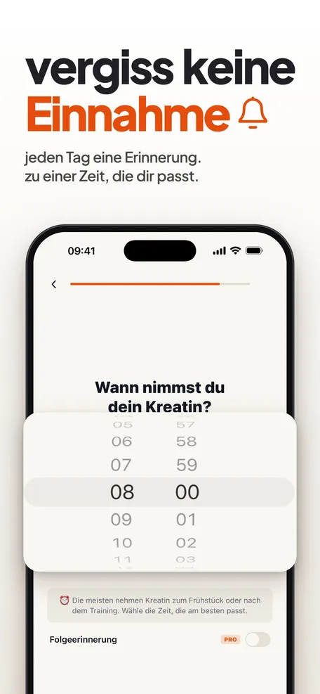 Keinen Tag verpassen: Uhrzeit für die tägliche Erinnerung wählen