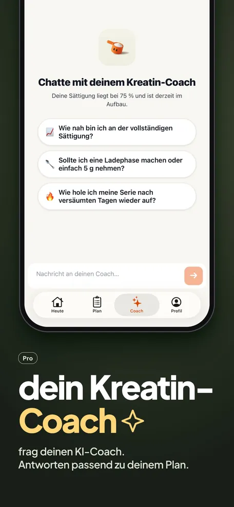 Dein Kreatin-Coach: Chat mit dem KI-Coach (Pro)