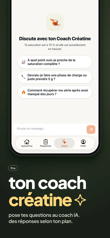 Votre coach créatine : discussion avec le Coach IA (Pro)